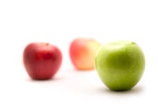 Three Apples On White Background Stock Photo