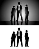 Three Businessmen Silhouettes Stock Image
