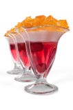 Three Desserts Jelly On White Background Stock Photos Three Desserts Jelly On White Background Stock Photos