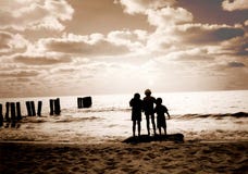 Three Friends On The Beach Royalty Free Stock Photos Three Friends On The Beach Royalty Free Stock Photos