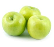 Three Green Apples Stock Images