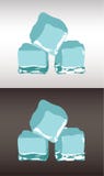 Three ice cubes on white and black background royalty free illustration Three ice cubes on white and black background royalty free illustration