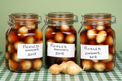 Three Jars Pickled Onions Royalty Free Stock Images Three Jars Pickled Onions Royalty Free Stock Images