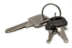 Three Keys W/ Ring Stock Photo Three Keys W/ Ring Stock Photo