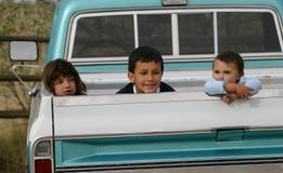 Three Kids In Truck Royalty Free Stock Photos Three Kids In Truck Royalty Free Stock Photos
