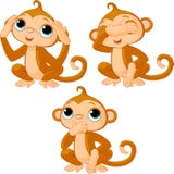 Three Little Monkeys Royalty Free Stock Photo Three Little Monkeys Royalty Free Stock Photo