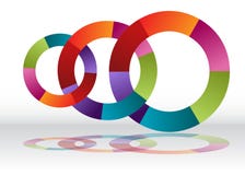 Three Overlapping Recycling Wheel Chart Stock Images Three Overlapping Recycling Wheel Chart Stock Images