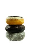 Donuts that are stacked together isolated on white background stock photos Donuts that are stacked together isolated on white background stock photos