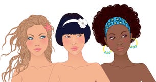 Three pretty happy teen girls royalty free illustration Three pretty happy teen girls royalty free illustration