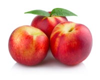 Three Ripe Peach (nectarine) Fruits Isolated Royalty Free Stock Images