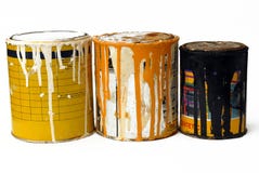 Three rusty paint cans stock image Three rusty paint cans stock image