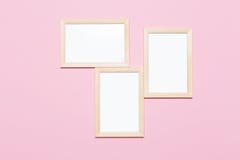 Blank frame on a pastel pink background stock images Blank frame on a pastel pink background stock images