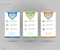 Three tariffs banners. Web pricing table. Vector design for web app. Set offer tariffs. Price list. vector illustration Three tariffs banners. Web pricing table. Vector design for web app. Set offer tariffs. Price list. vector illustration