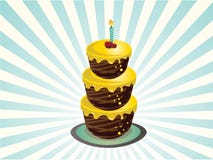Three Tier Birthday Cake Stock Photography