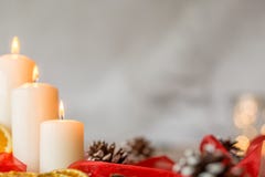 Three white candles Royalty Free Stock Image Three white candles Royalty Free Stock Image