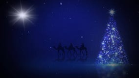 Three Wise Men Christmas Tree Sparkle 4K Loop
