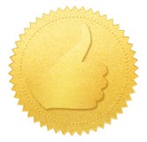 Thumb up gold paper seal or medal isolated royalty free stock images Thumb up gold paper seal or medal isolated royalty free stock images
