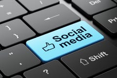Thumb Up and Social Media on computer keyboard stock illustration Thumb Up and Social Media on computer keyboard stock illustration