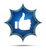 Thumbs up like icon magical glassy sunburst blue button vector illustration Thumbs up like icon magical glassy sunburst blue button vector illustration