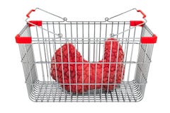 Thyroïde dans le panier à provisions, rendu 3D illustration libre de droits Thyroïde dans le panier à provisions, rendu 3D illustration libre de droits