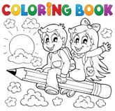 Thème 3 d'élève de livre de coloriage illustration stock Thème 3 d'élève de livre de coloriage illustration stock