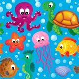 Thème sans couture 2 de mer de fond illustration libre de droits Thème sans couture 2 de mer de fond illustration libre de droits