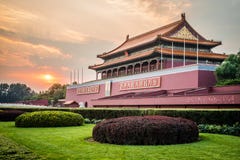 Tiananmenpoort van Hemelse Vrede, Peking, China stock afbeeldingen Tiananmenpoort van Hemelse Vrede, Peking, China stock afbeeldingen