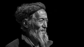 Tibetan old man on the plateau