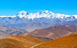 Tibetan Plateau Scene-Overlook Cho Oyo Stock Image