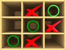 Tic tac toe game. 3D illustration Royalty Free Stock Photography Tic tac toe game. 3D illustration Royalty Free Stock Photography