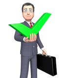 Tick Businessman Represents Success Successful und geltende Wiedergabe 3d stock abbildung Tick Businessman Represents Success Successful und geltende Wiedergabe 3d stock abbildung