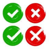 Tick & cross red green brush stroke vote opinion sign set of OK, no, yes check marks Royalty Free Stock Image Tick & cross red green brush stroke vote opinion sign set of OK, no, yes check marks Royalty Free Stock Image
