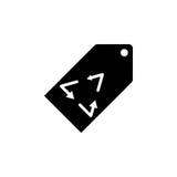 Ticket, recycle sign, arrow icon on white background. Can be used for web, logo, mobile app, UI UX vector illustration Ticket, recycle sign, arrow icon on white background. Can be used for web, logo, mobile app, UI UX vector illustration