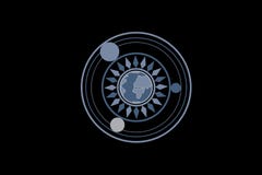 Tierra azul del planeta con los círculos en un fondo negro libre illustration Tierra azul del planeta con los círculos en un fondo negro libre illustration