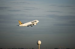 Tiger Air departs from Sydney International Airport royalty free stock photos Tiger Air departs from Sydney International Airport royalty free stock photos