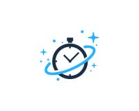Tijdopnemerplaneet Logo Icon Design stock illustratie Tijdopnemerplaneet Logo Icon Design stock illustratie