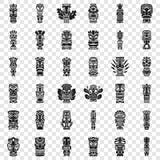 Tiki idols icon set, simple style royalty free illustration Tiki idols icon set, simple style royalty free illustration