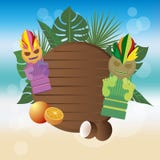 Tiki mug, exotic coctails illustration stock illustration Tiki mug, exotic coctails illustration stock illustration