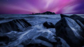 Time Lapsed Photo of Sea During Night Time Royalty Free Stock Images Time Lapsed Photo of Sea During Night Time Royalty Free Stock Images