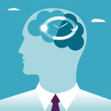 Clock in the head royalty free illustration Clock in the head royalty free illustration