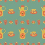 Vector, Time for Tea, retro, seamless pattern background, surface pattern design royalty free illustration Vector, Time for Tea, retro, seamless pattern background, surface pattern design royalty free illustration