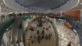 Timelapse-Video eines beschäftigten Weihnachtseinkaufszentrums stock video Timelapse-Video eines beschäftigten Weihnachtseinkaufszentrums stock video