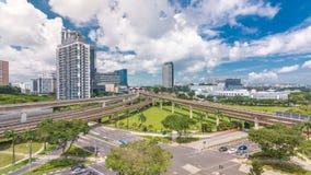 Timelapse станции метро взаимообмена Jurong восточное воздушное, один из главного интегрированного эпицентра деятельности обществ видеоматериал Timelapse станции метро взаимообмена Jurong восточное воздушное, один из главного интегрированного эпицентра деятельности обществ видеоматериал