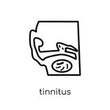 Tinnitus icon. Trendy modern flat linear vector Tinnitus icon on vector illustration Tinnitus icon. Trendy modern flat linear vector Tinnitus icon on vector illustration