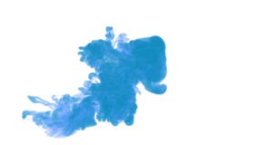 Tinta azul que se separa en el agua en un fondo blanco 3d rinden gráficos del voxel simulación por ordenador 3 almacen de metraje de vídeo Tinta azul que se separa en el agua en un fondo blanco 3d rinden gráficos del voxel simulación por ordenador 3 almacen de metraje de vídeo