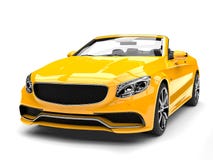 Tir automobile de luxe convertible moderne jaune de plan rapproché de vue de face de Cyber illustration libre de droits Tir automobile de luxe convertible moderne jaune de plan rapproché de vue de face de Cyber illustration libre de droits