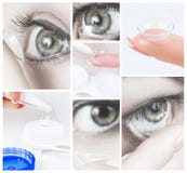 Tir en gros plan de verre de contact de port de jeune femme image libre de droits Tir en gros plan de verre de contact de port de jeune femme image libre de droits
