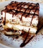 Classic Dessert Tiramisu Cake stock image Classic Dessert Tiramisu Cake stock image