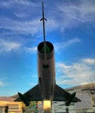 Mig-21 on pedestal, Tirana, Albania stock image Mig-21 on pedestal, Tirana, Albania stock image
