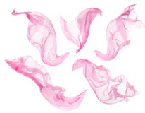 Tissu de tissu circulant sur le vent, soie rose de soufflement volante, blanche photos libres de droits Tissu de tissu circulant sur le vent, soie rose de soufflement volante, blanche photos libres de droits